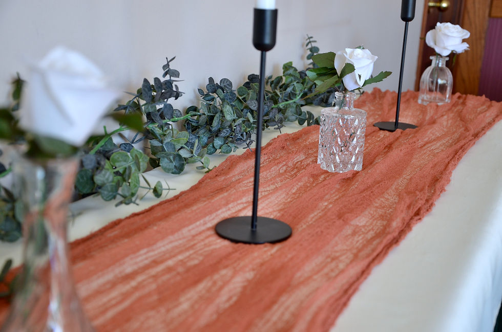 cheesecloth table runner terracotta