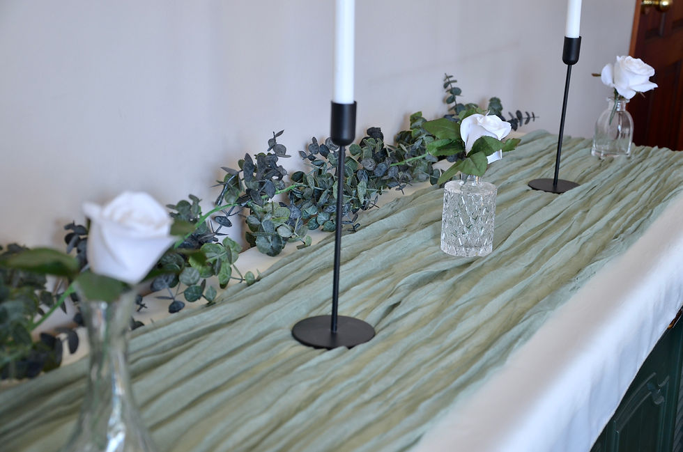 textured table runner sage
