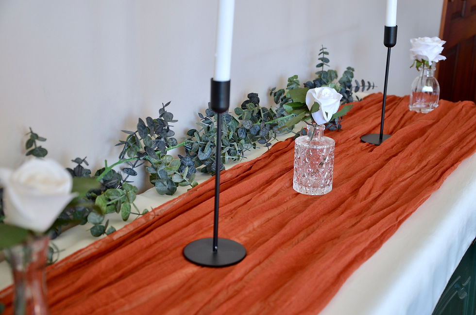 textured table runner terracotta