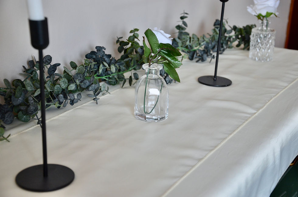 satin ivory table runner