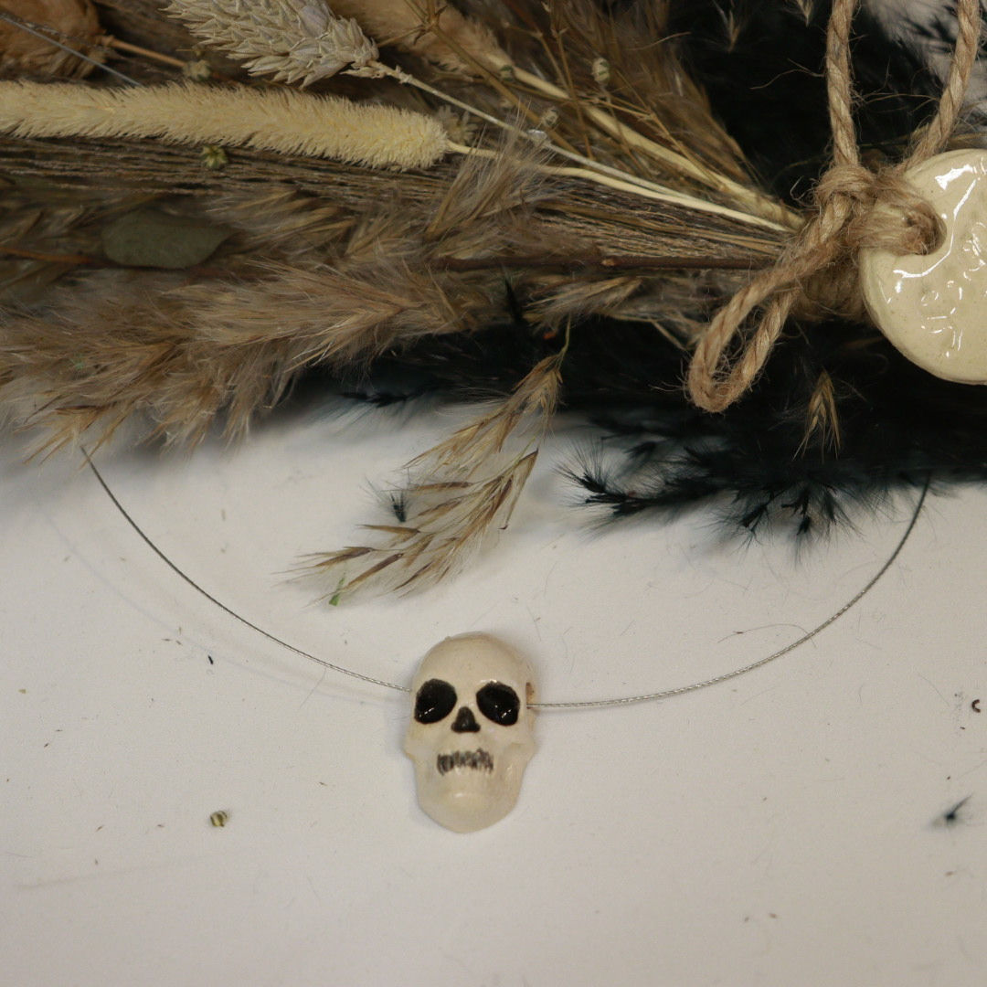 Skull witte  ketting7