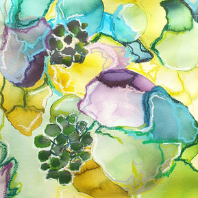 fresh, abstract painting, fruit, yellow painting