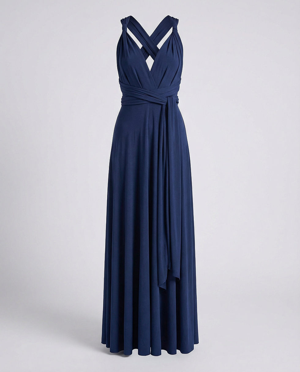 Thumbnail: Women's Multiway Wrap Maxi Dress - V-Neck and Versatile Tie Design