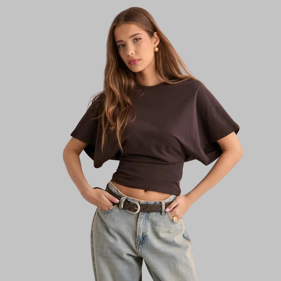 Thumbnail: Women's Fitted T-Shirt Half Sleeve Round Neck Top