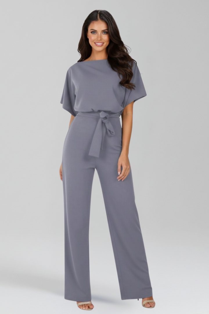 Thumbnail: Women's Jumpsuit - Tie Waist Design and Wide Leg Detail