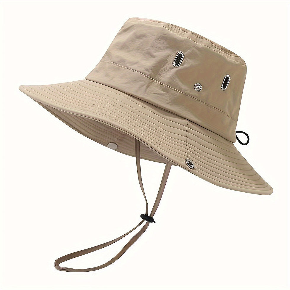 Thumbnail: Unisex Lightweight Sun Protection Hat - Wide Brim with Adjustable Cord