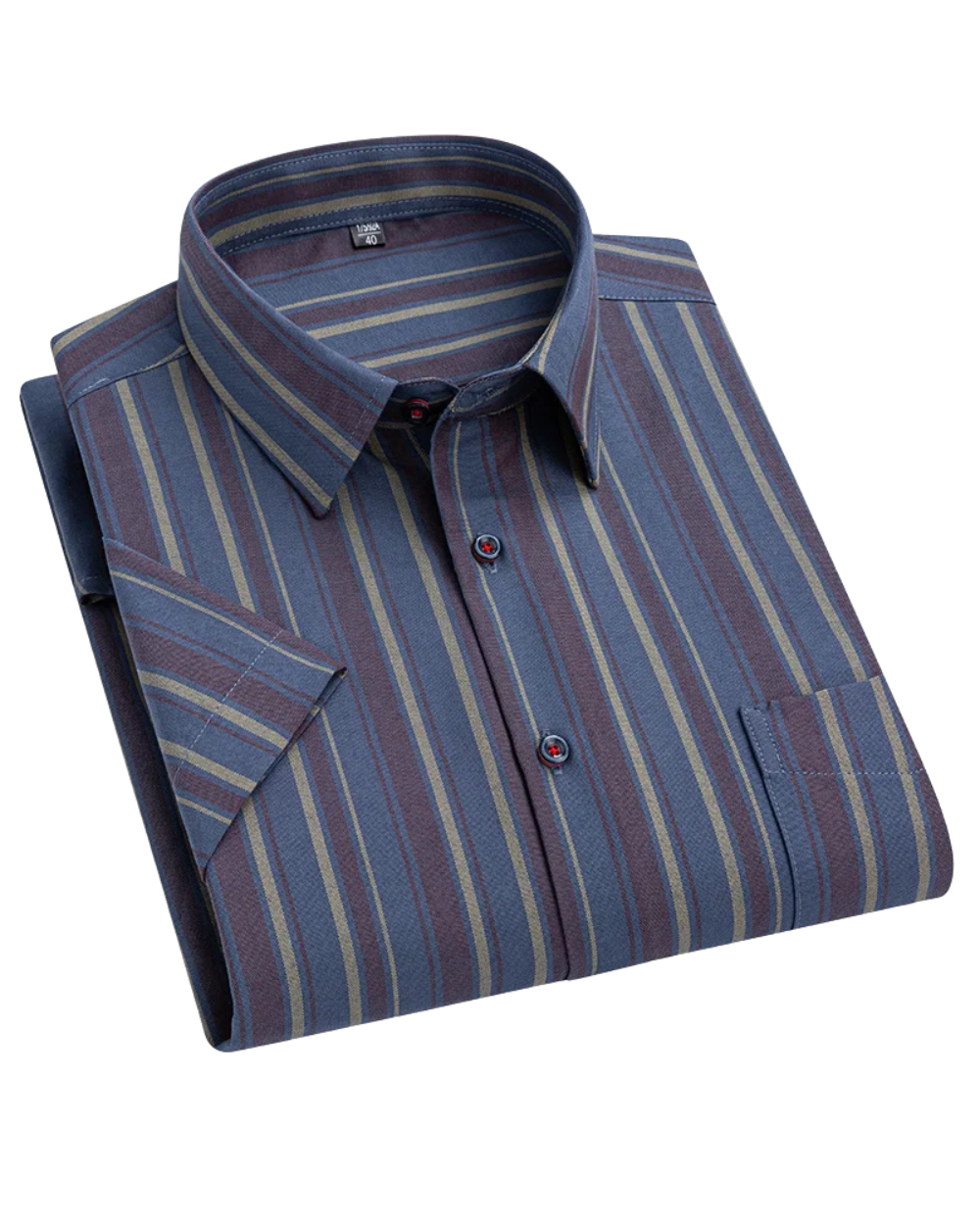 Men's Short Sleeve Shirt Casual Striped Smart Summer Shirt