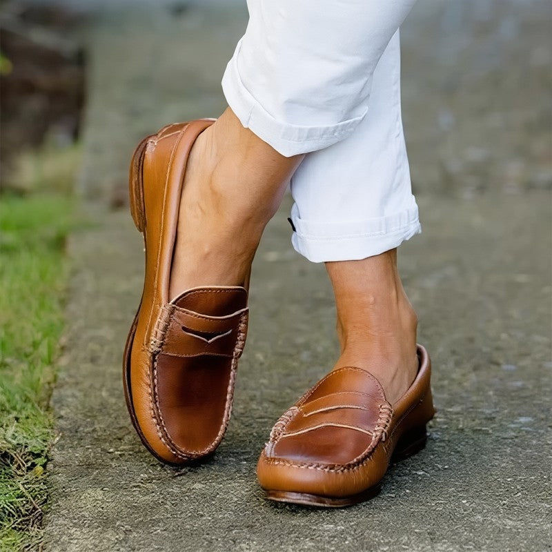 Women's Orthopedic Moc Toe Penny Loafer Classic Slip-On