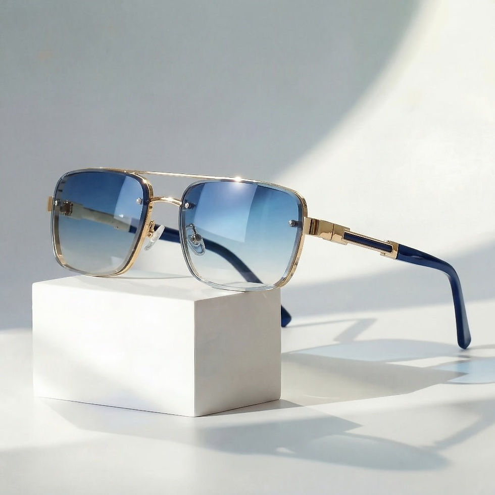 Women's Retro Aviator Sunglasses Gold Titanium Frame Gradient