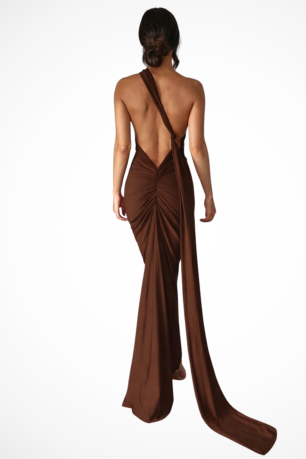 Thumbnail: Women's One Shoulder Maxi Dress Backless Ruched Race Day Evening