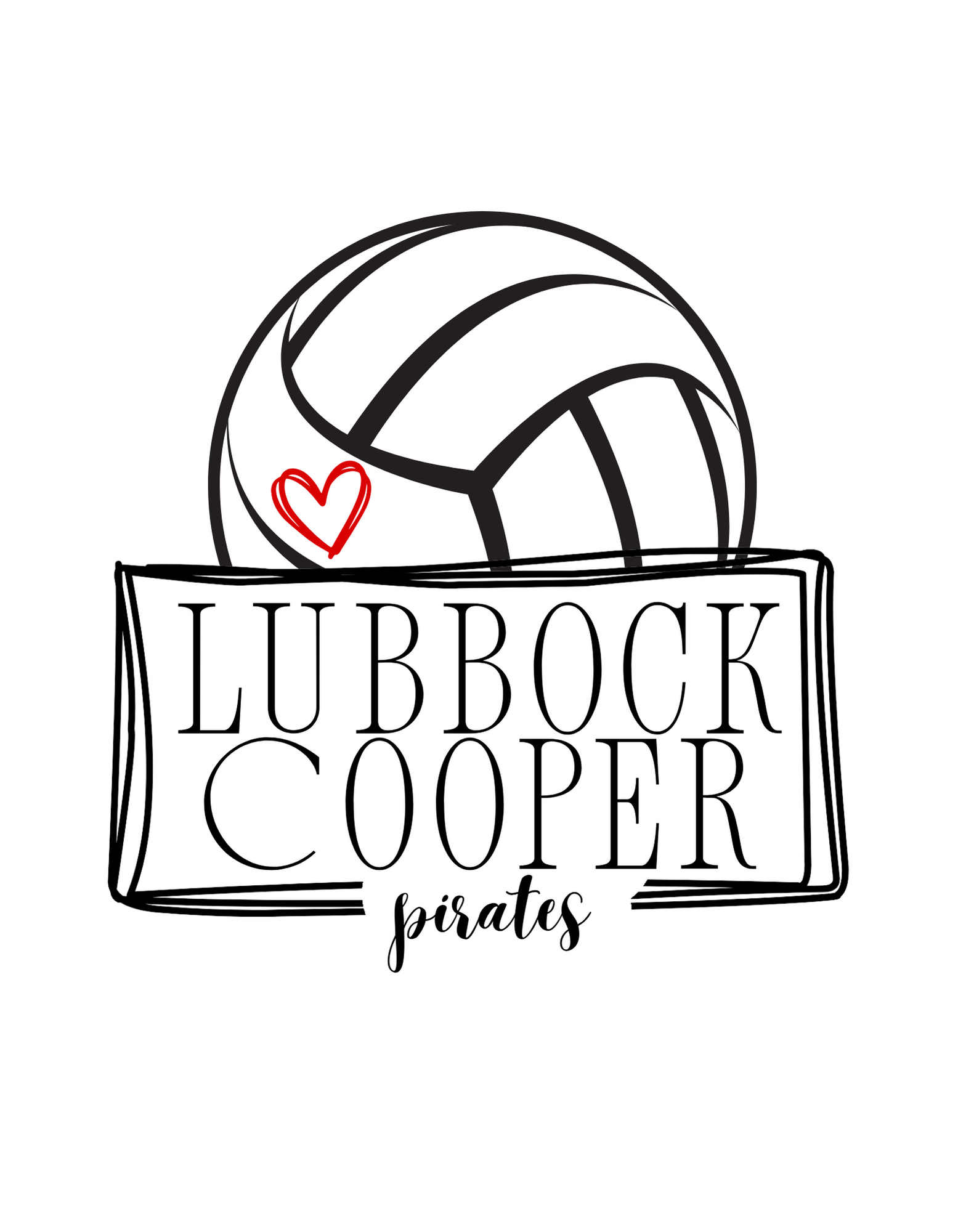 Sweatshirt Lubbock Cooper Pirates "Love" Vball