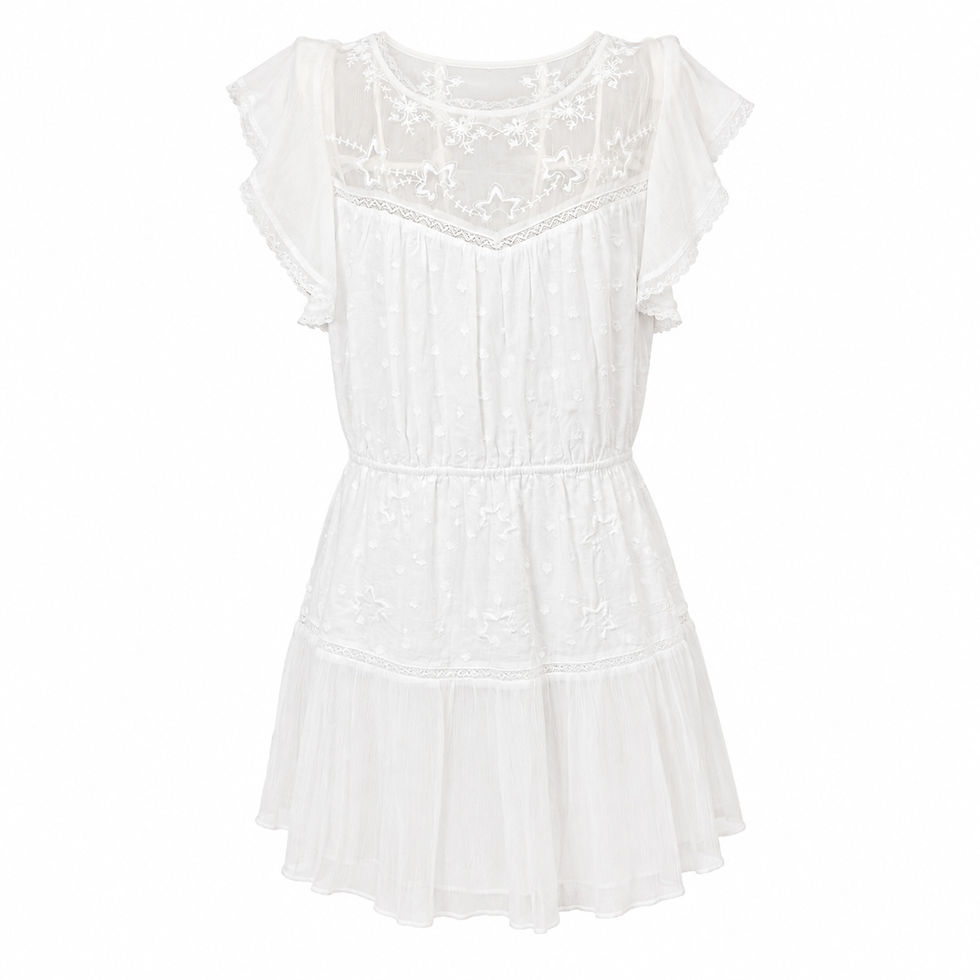 Miniaturbild: LoveShackFancy Barnes Mini-Kleid Weiß