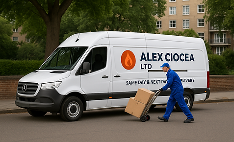 Courier performing handball loading for same day delivery