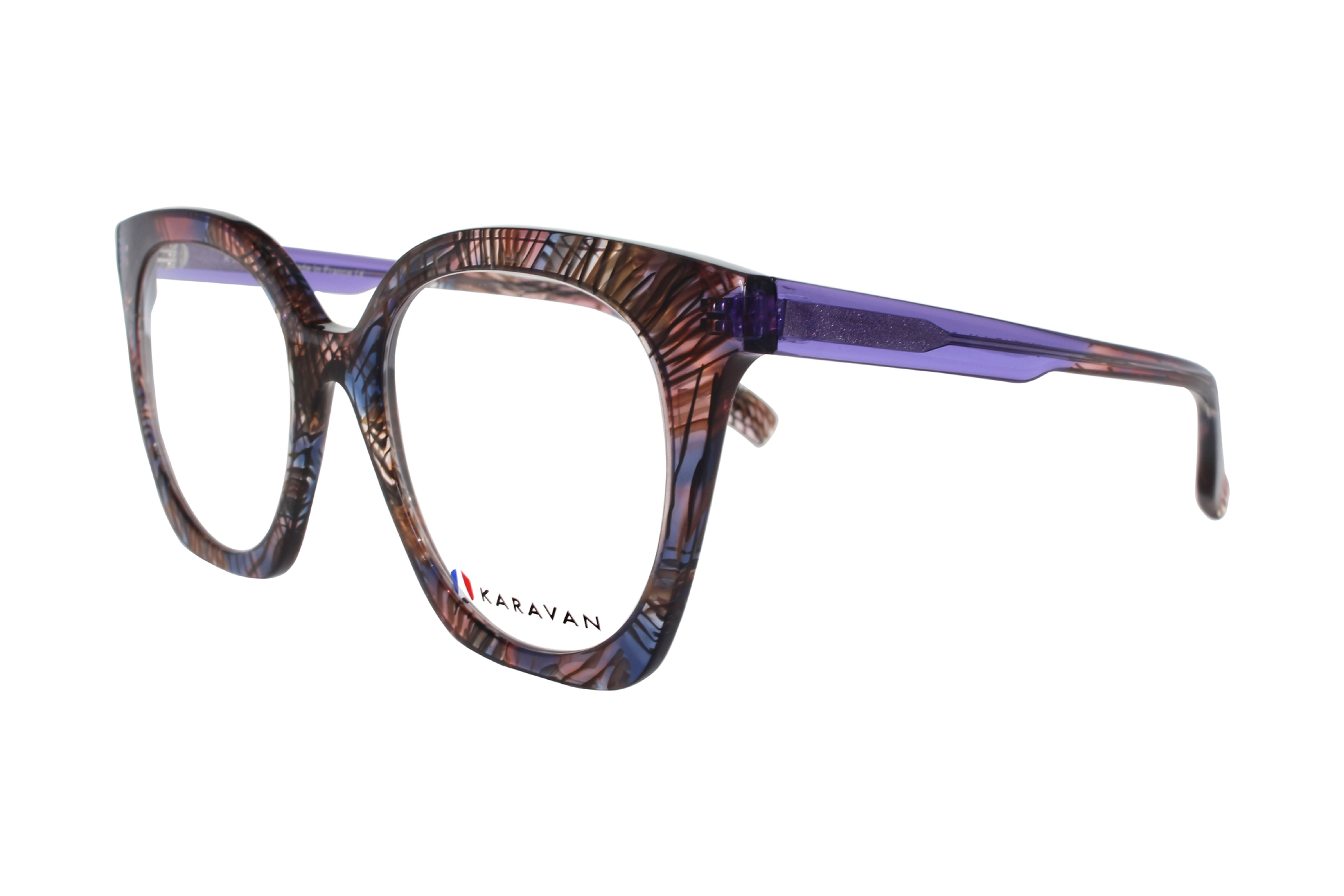 Spinelle 04 Mv - Karavan Eyeglasses brown & violet stripes