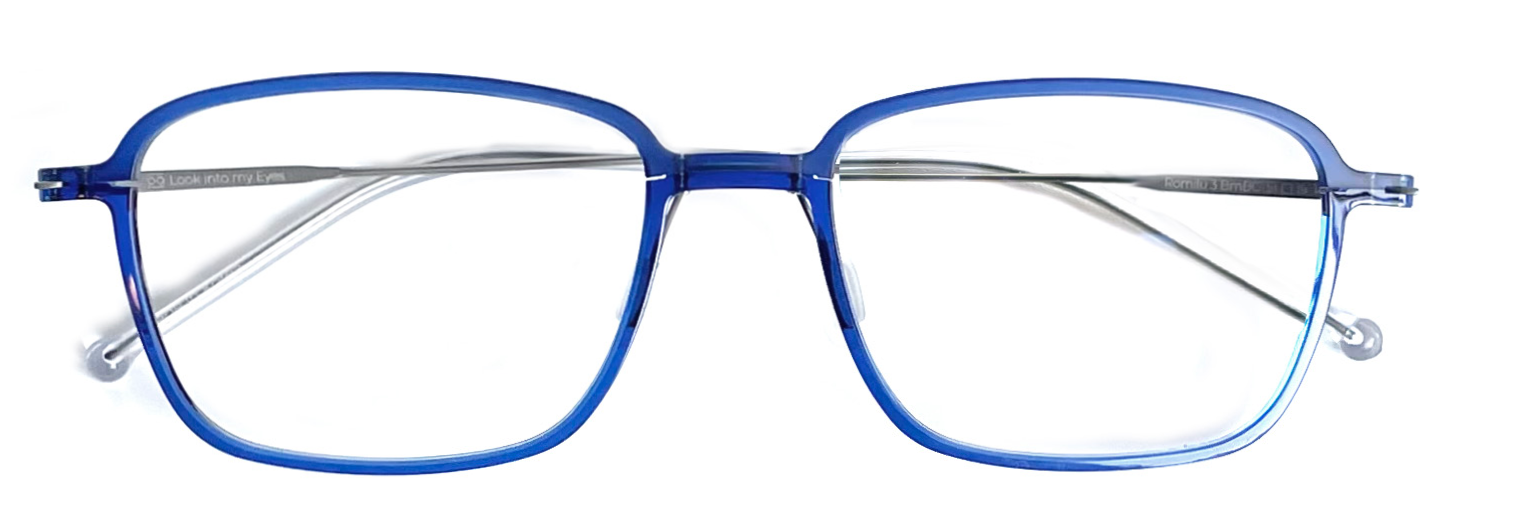 Blue minimalist eyeglasses Look into my Eyes