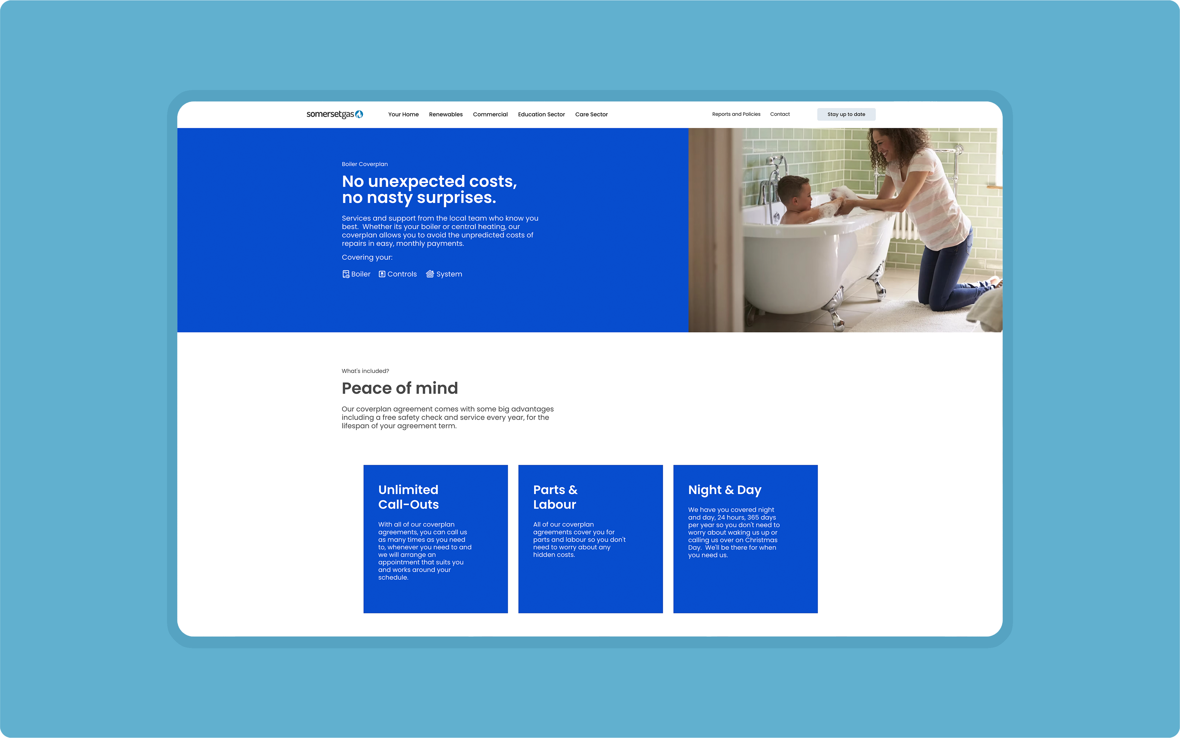 Commercial heating company website built in Wix Studio