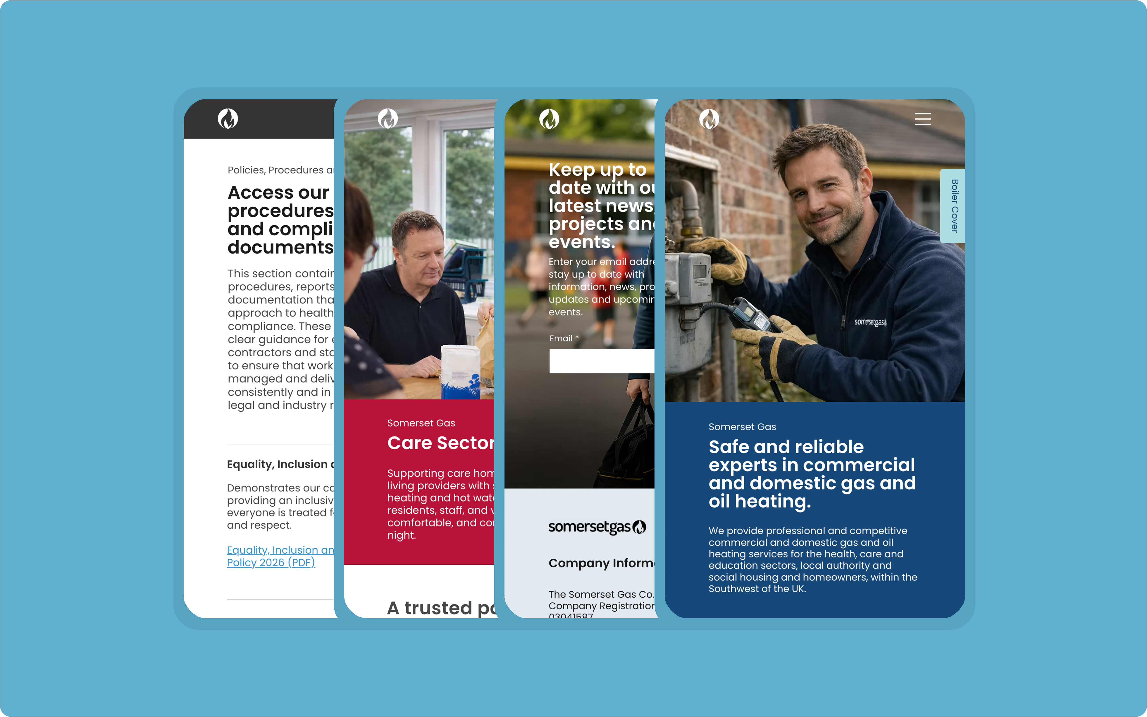 Responsive Somerset Gas website on mobile devices