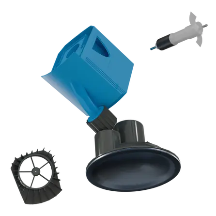 Foto da visão explodida inferior da bomba de circulação para aquários, linha BWM da Pet Flix