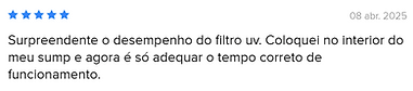 Comentário de um cliente sobre o uso do AUV