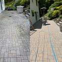 Before and after picture of paver cleaning in Yorktown Heights, NY