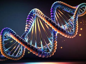 A vivid depiction of a DNA strand, highlighting the complex and elegant structure of life's genetic blueprint