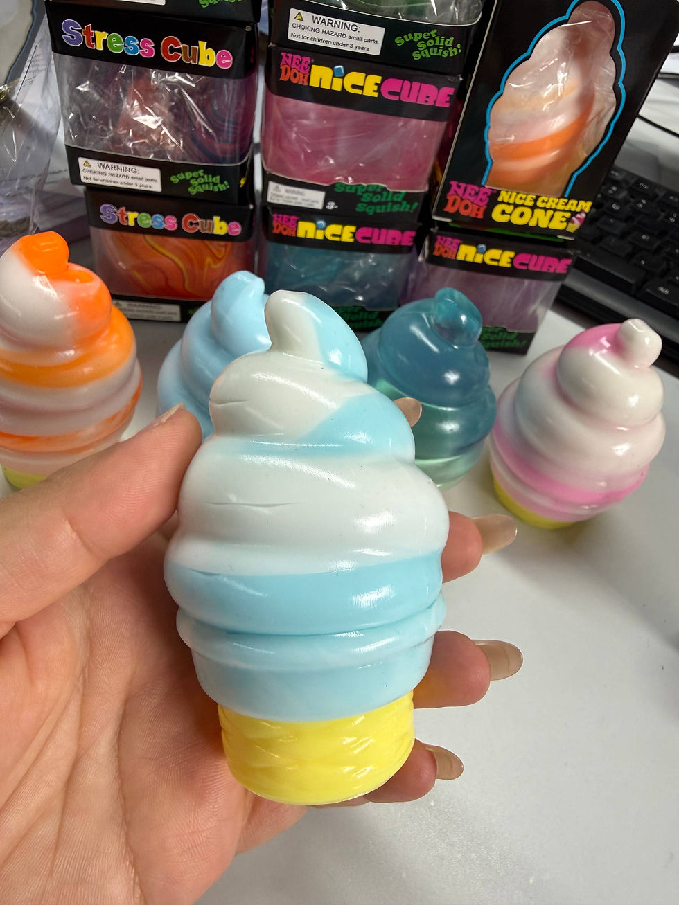 Thumbnail: Nice cream cone Ice pop squishy fidget toy-no brand