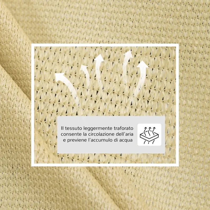 Miniature : Vela triangolare ombreggiante esterno giardino in polietilene 