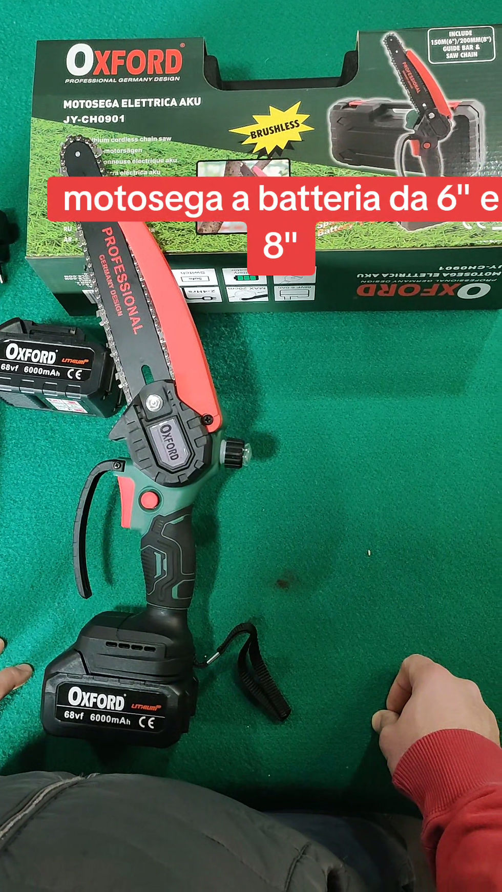 Μικρογραφία: Motosega elettrosega a batteria 2 in 1 Oxford 6 e 8 pollici oleatore Brushless