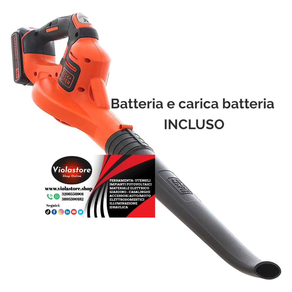 Soffiatore a batteria Black+Decker 18 v 2Ah