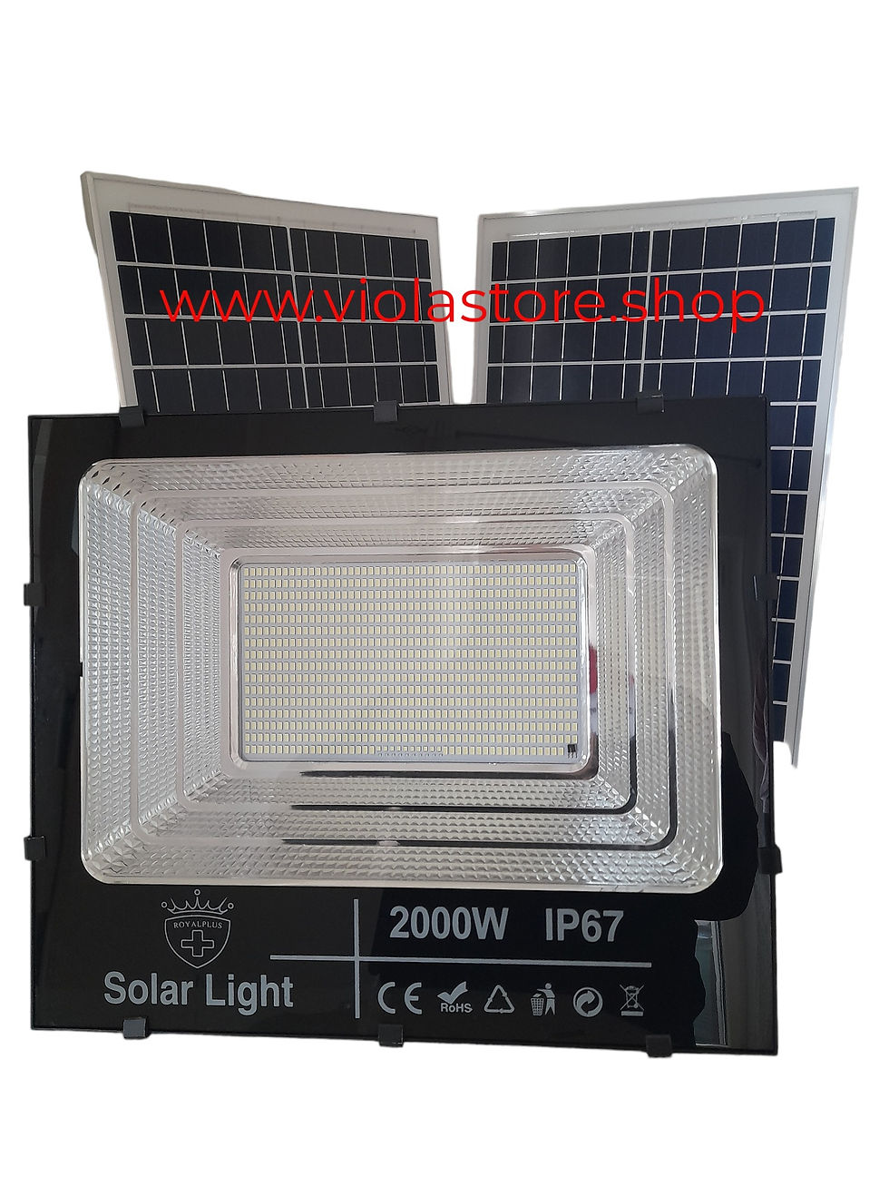 Miniature : Faro solare Royal 2000w due pannelli crepuscolare giardino esterno ip67 6500k