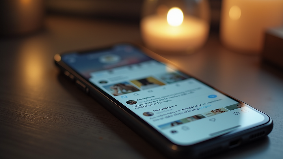 Close-up view of a smartphone showing social media engagement