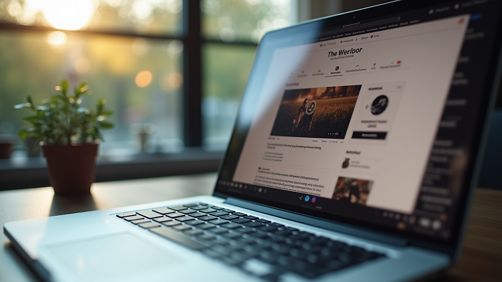 Close-up view of a laptop screen displaying a blog post with engaging content