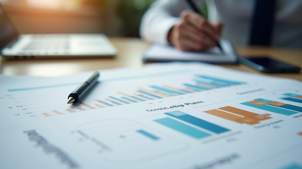 Close-up view of a digital marketing strategy plan on a desk