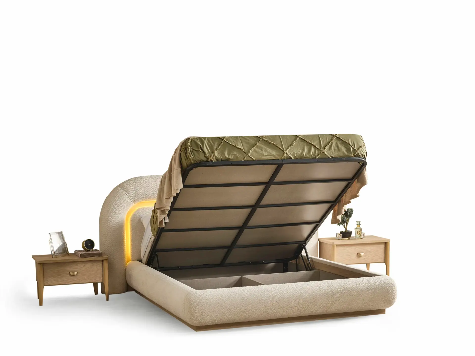 Lumo bazalı Karyola+Başlık 160x200