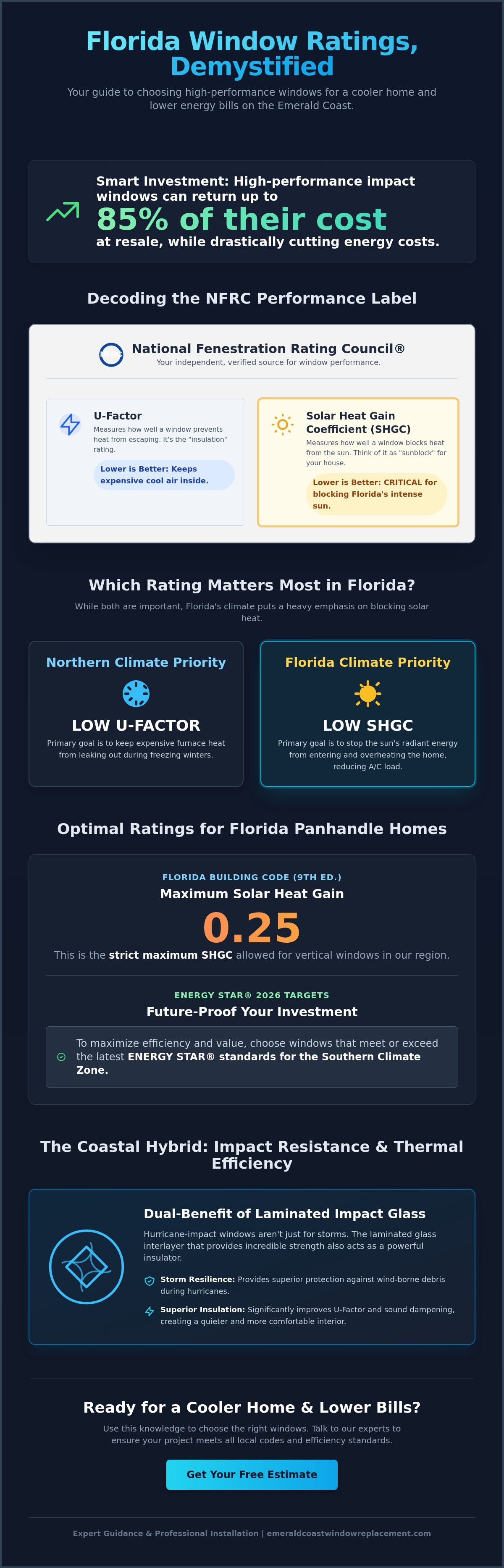 Understanding window U-factor and SHGC in Florida