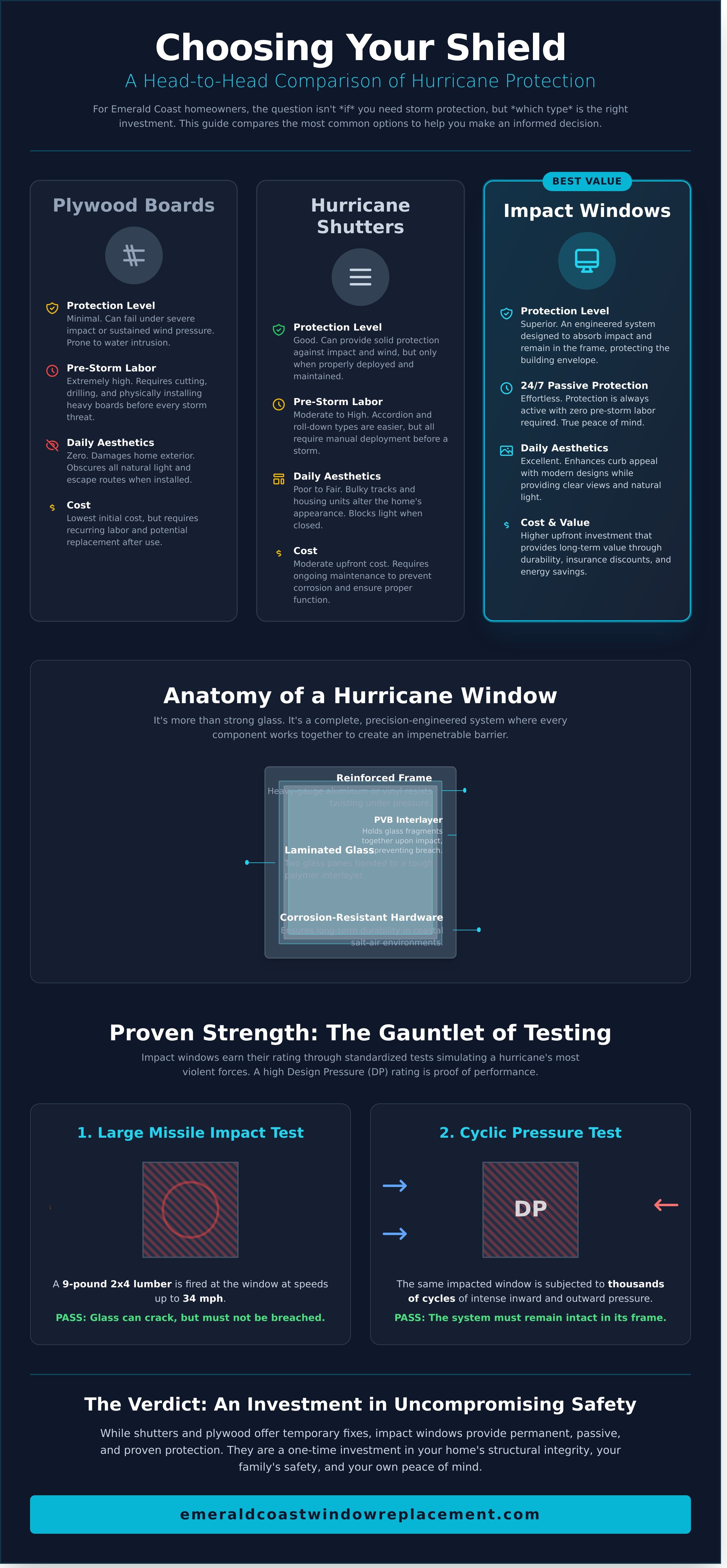 Hurricane windows infographic - visual guide