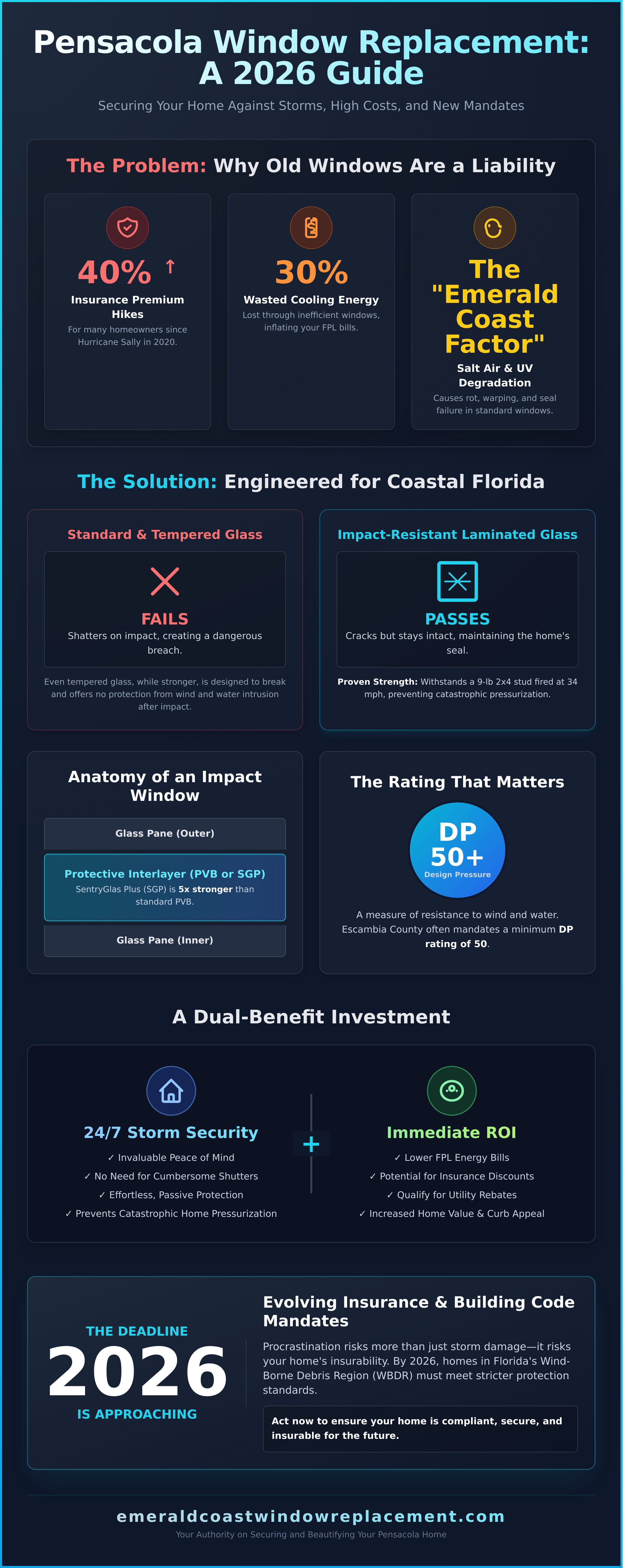 Window replacement pensacola infographic - visual guide