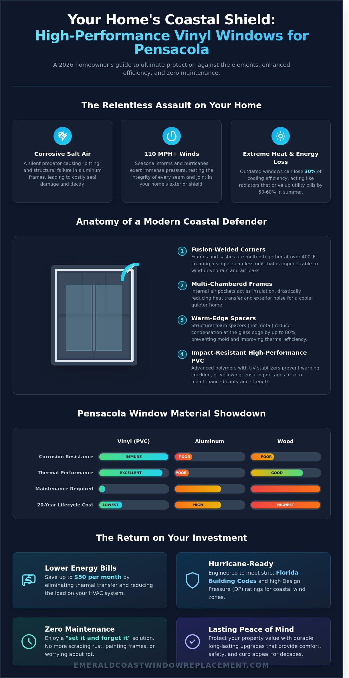 Vinyl windows infographic - visual guide