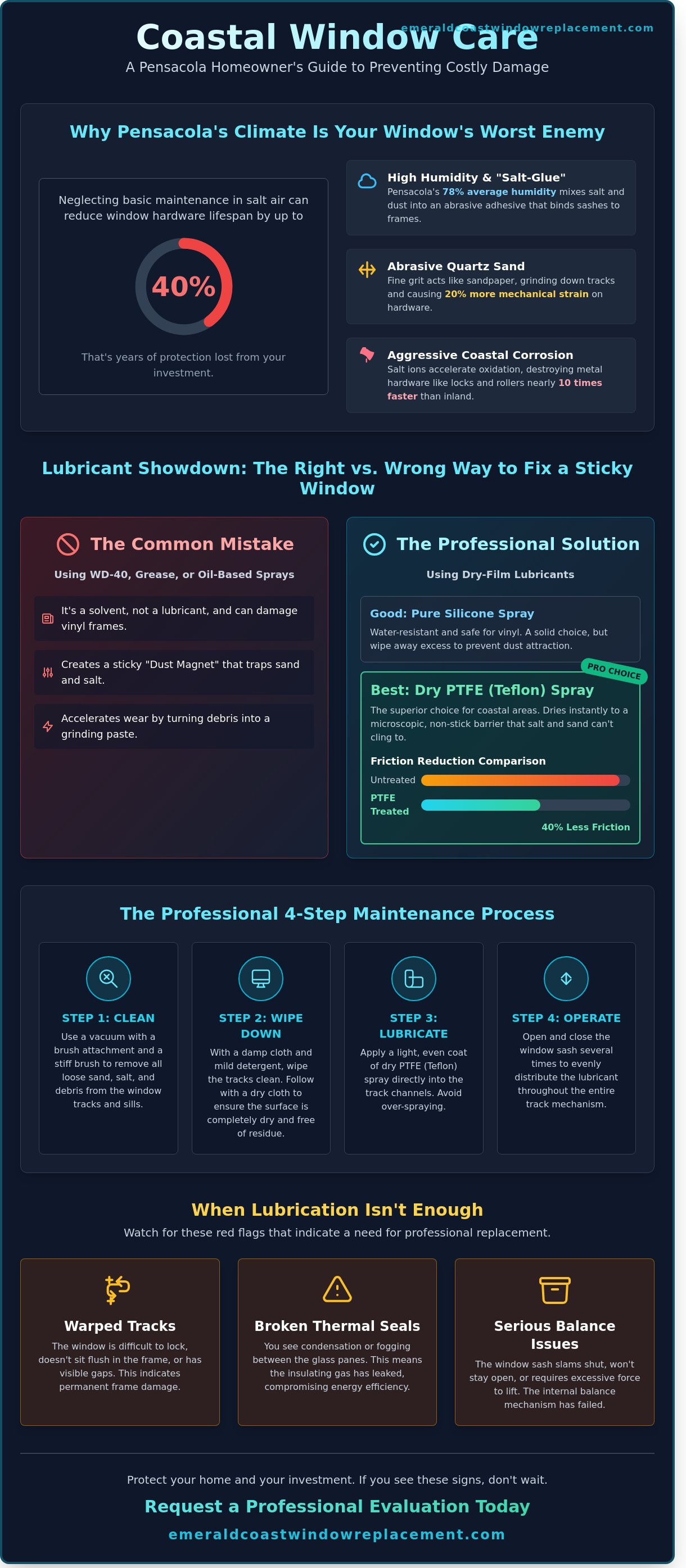 Lubricate window tracks
