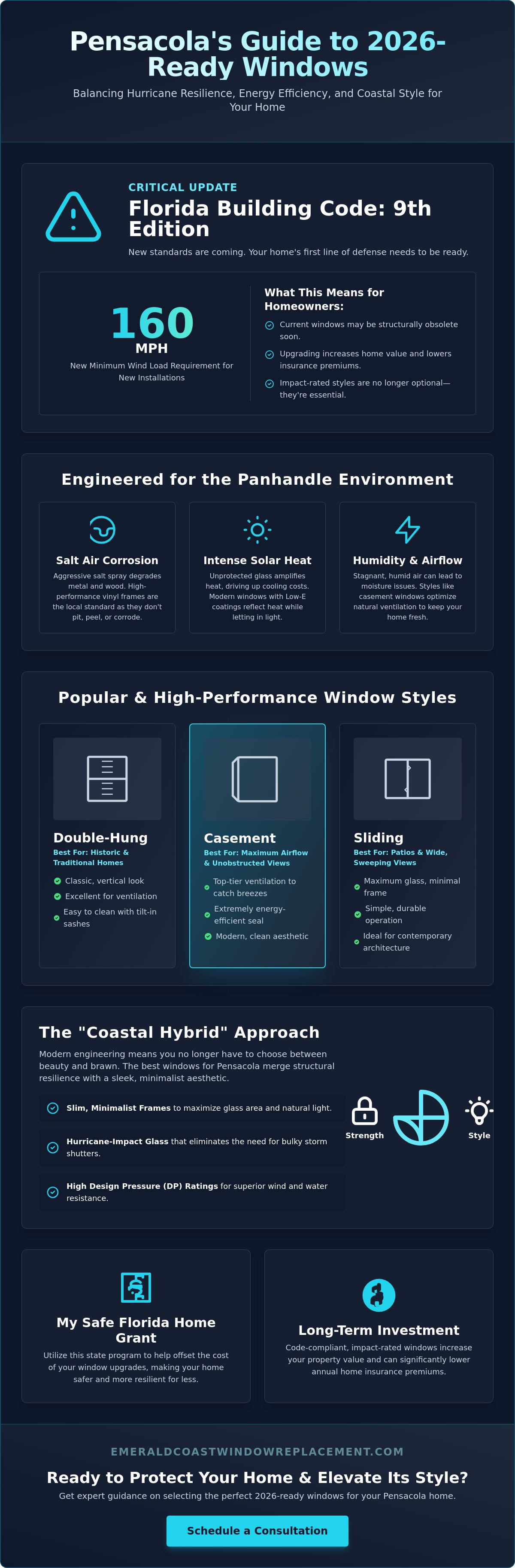 Best window styles for Pensacola homes