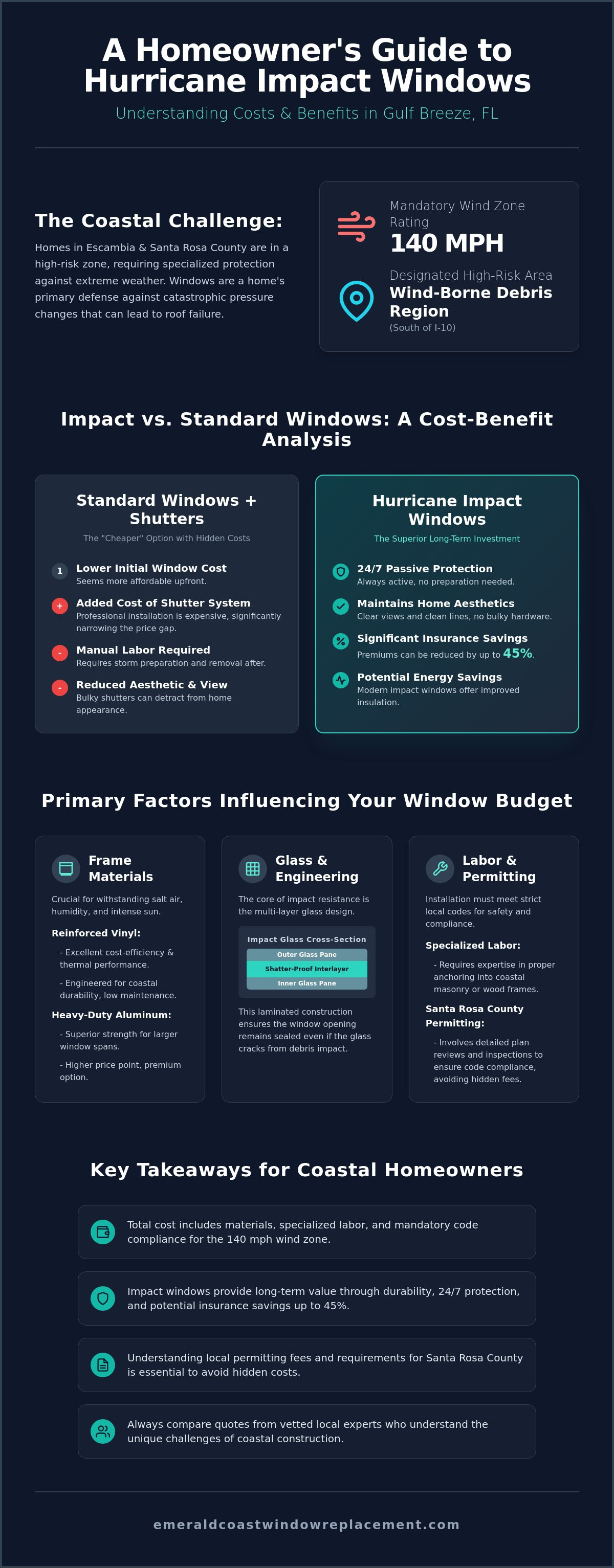 Hurricane impact windows cost Gulf Breeze