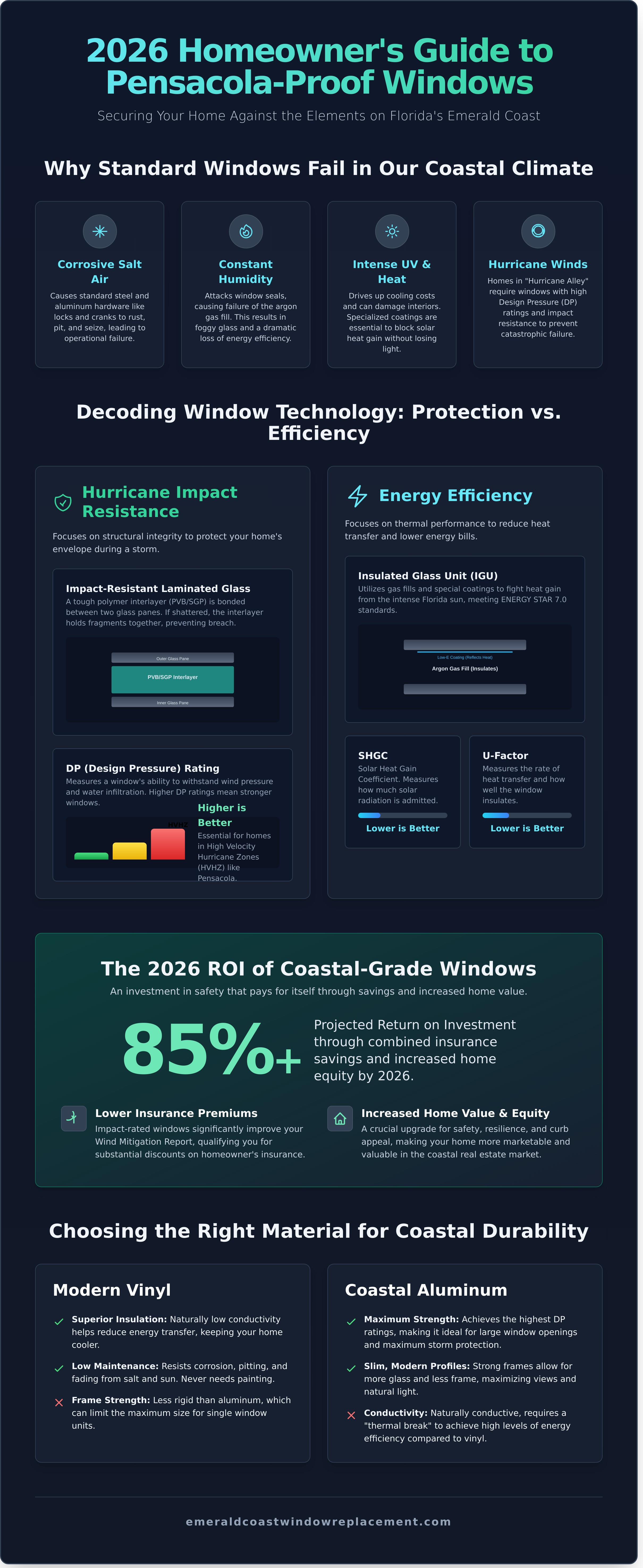 Window installation Pensacola FL infographic - visual guide