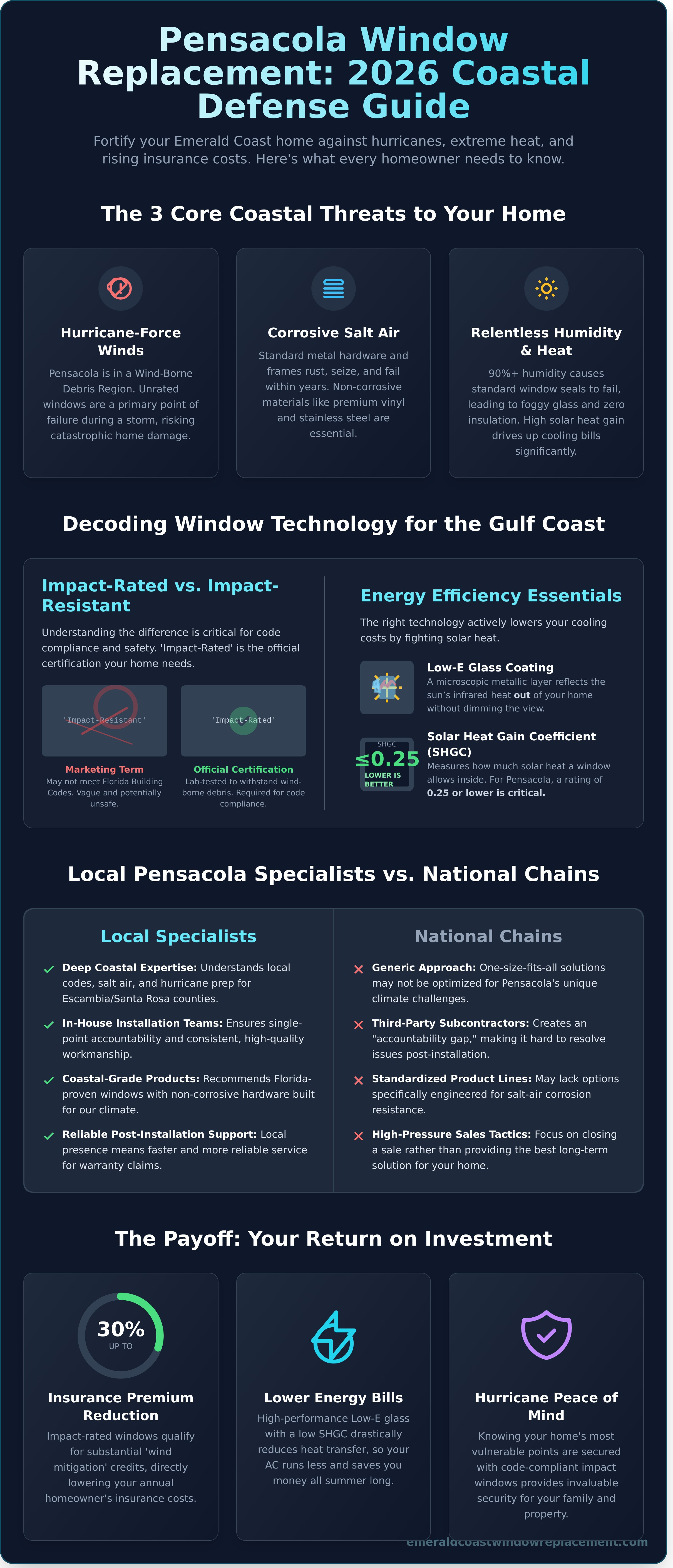 Best window replacement company Pensacola infographic - visual guide