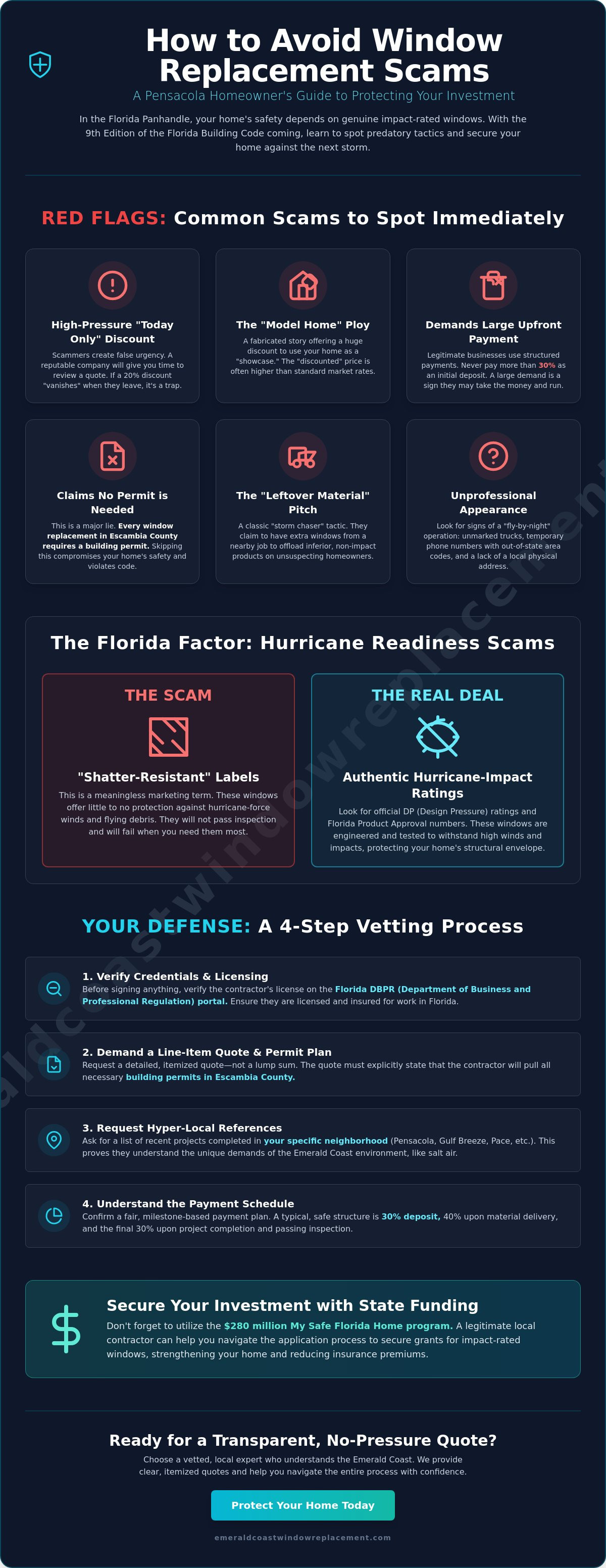 Avoiding window replacement scams Pensacola