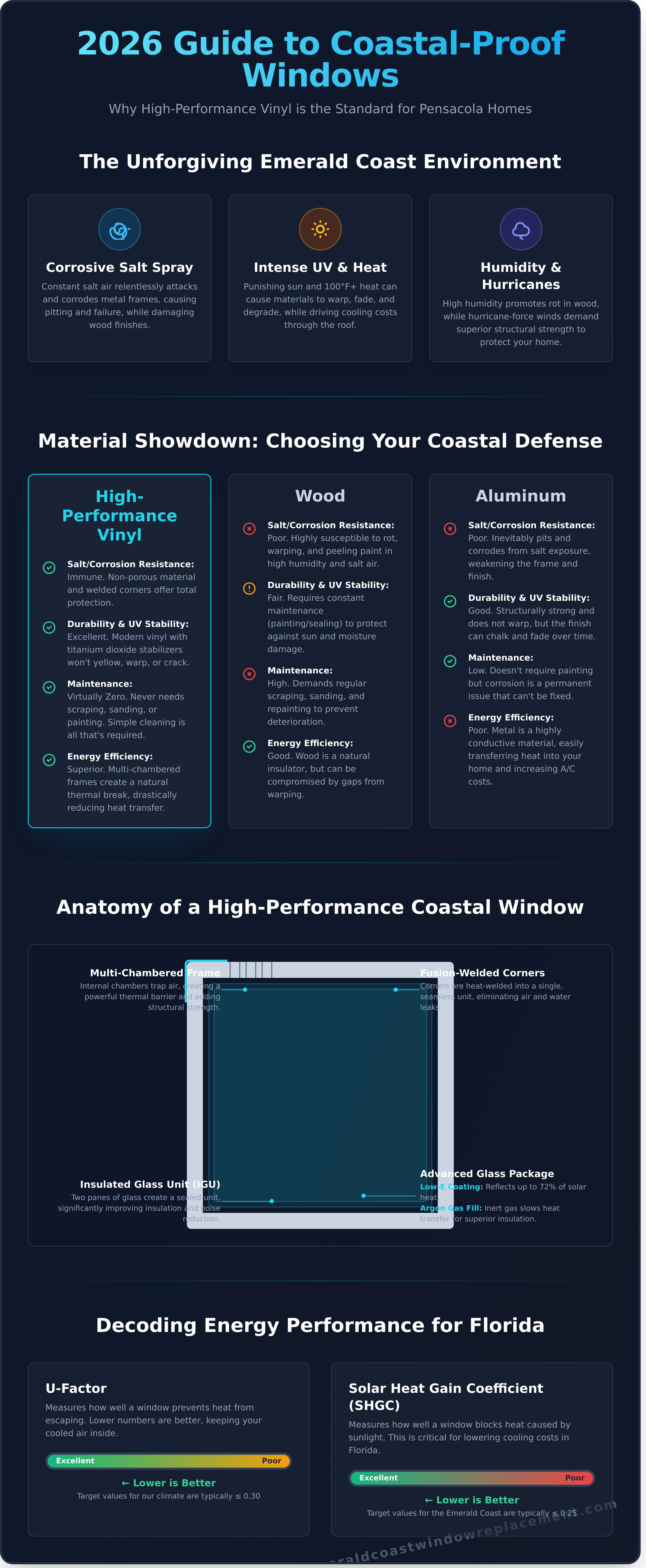 Vinyl windows Pensacola FL infographic - visual guide
