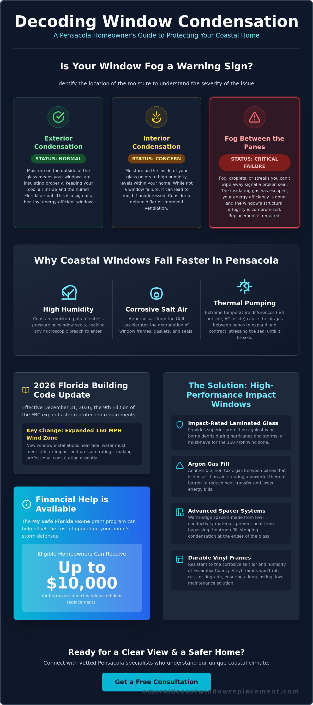Window replacement for condensation Pensacola