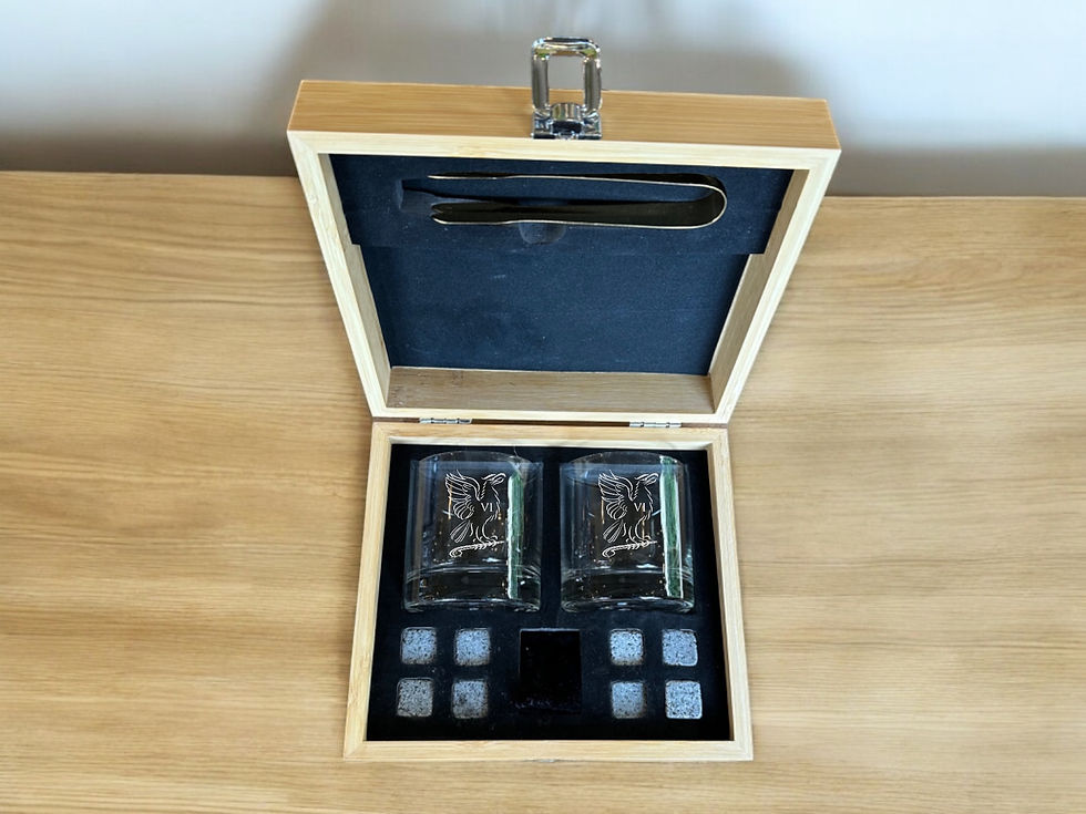 6MI - 2 Glass Whisky Set in Wooden Box