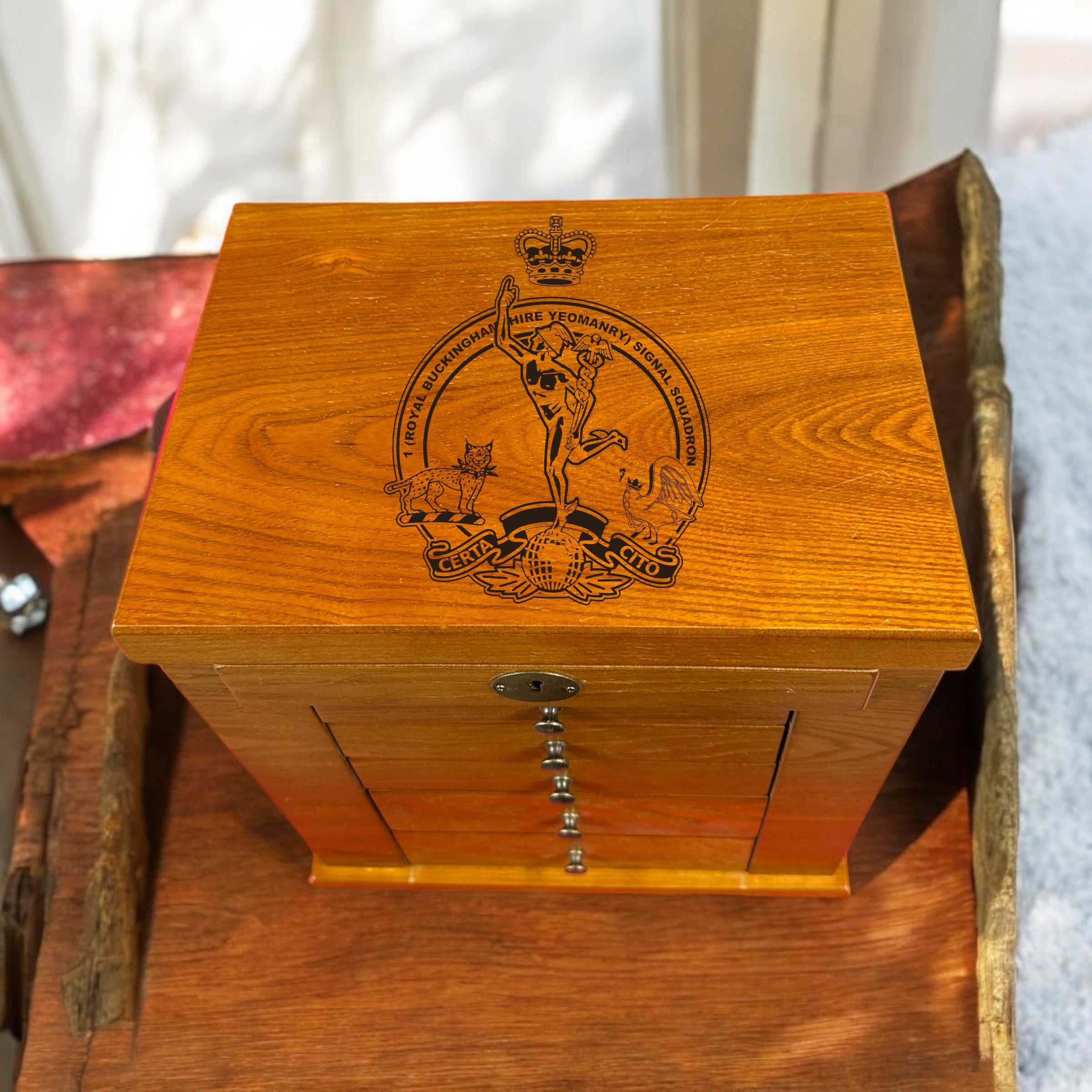 299 - Wooden Clutter Box - Personalised Military Keepsake Box