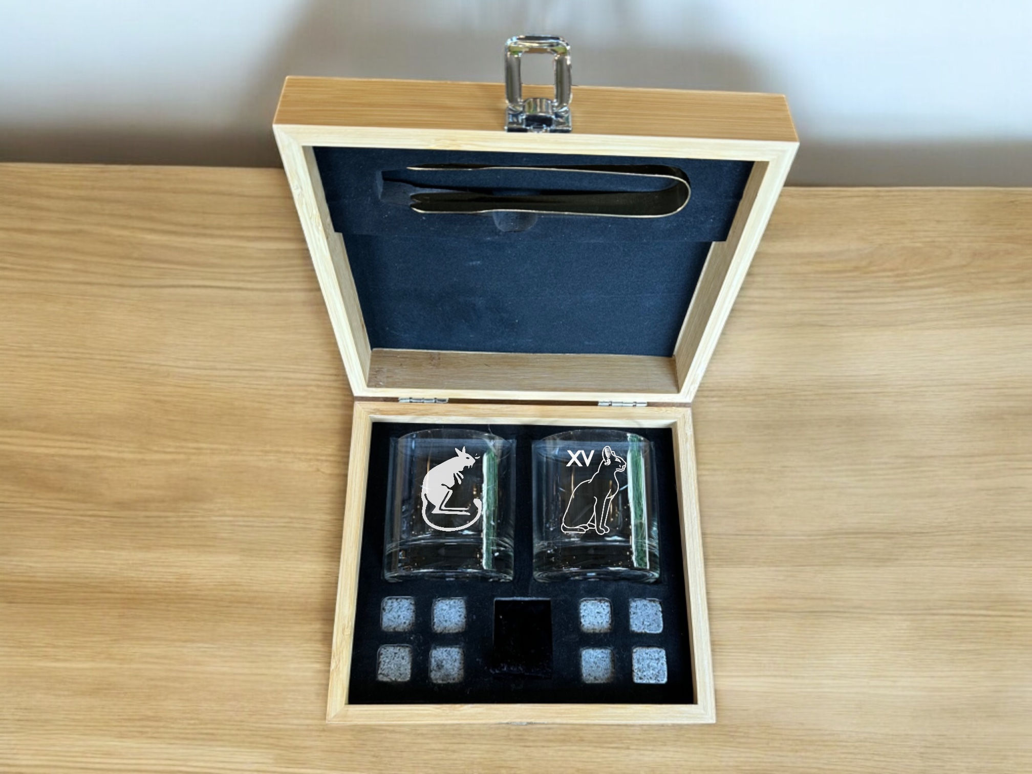 15SR - 2 Glass Set in Wooden Box
