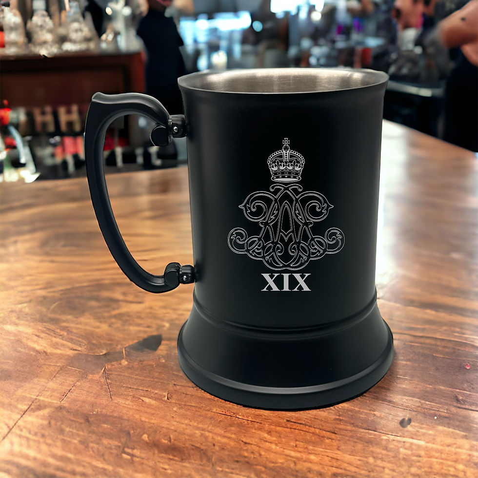 Thumbnail: 19RA - Black Steel Tankard and Silk lined Box